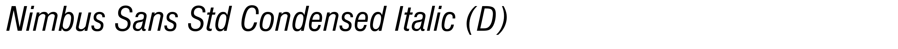 Nimbus Sans Std Condensed Italic (D)
